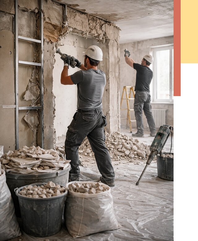 Демонтажные работы в Кольчугино от 2746 руб. — услуги и цена под ключ | ОТДЕЛОЧНИК-Кль