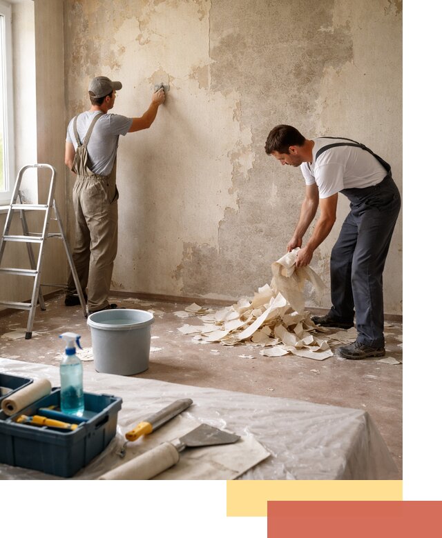 Снятие старых обоев в Кольчугино быстро и качественно