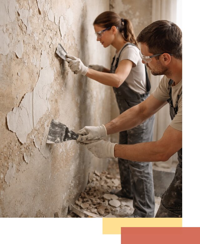 Снятие старой шпаклевки и подготовка поверхностей в Кольчугино