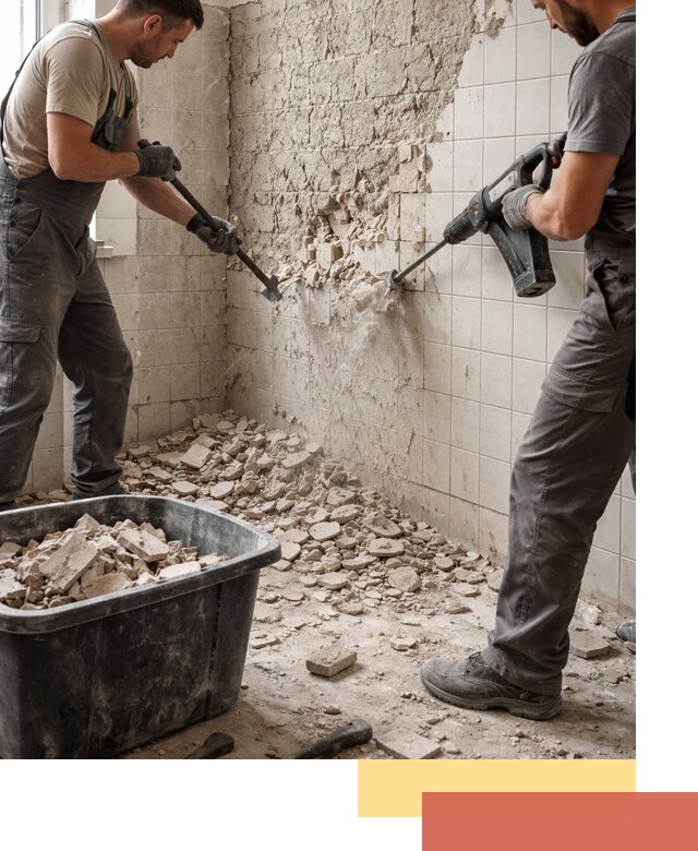 Демонтаж плитки со стен в Кольчугино быстро и аккуратно