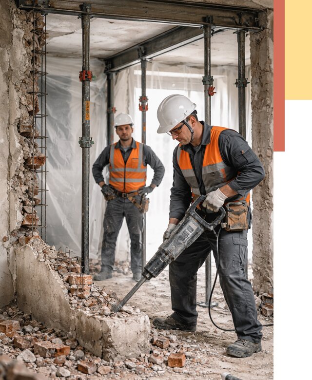 Снос несущих стен в Кольчугино от 10425 руб. — демонтаж несущей стены под ключ | ОТДЕЛОЧНИК-Кль