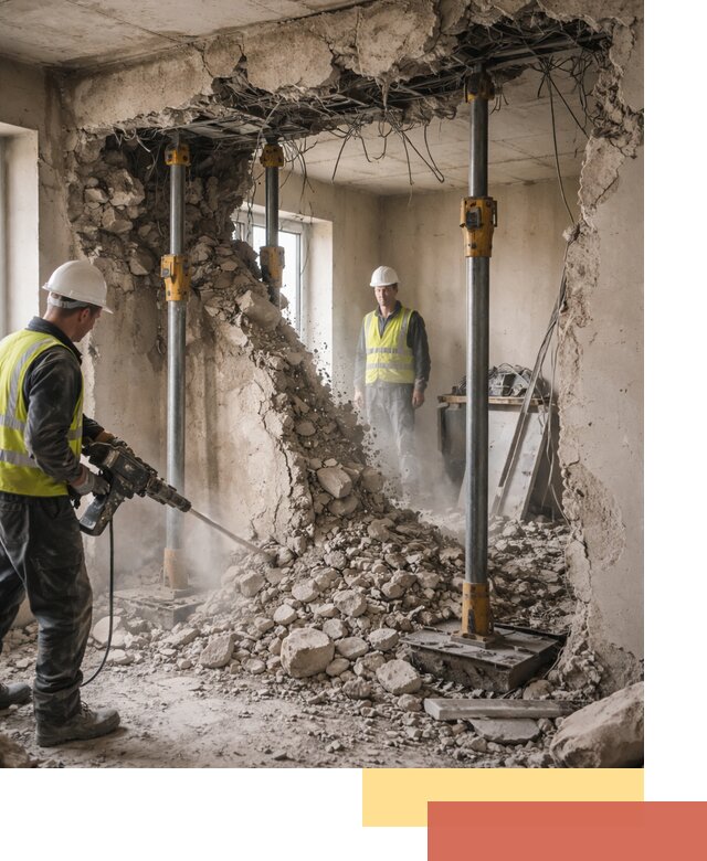 Снос несущих стен в Кольчугино с гарантией безопасности и качества