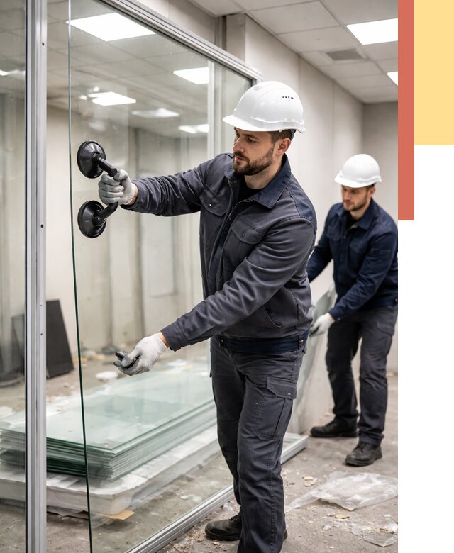 Демонтаж стеклянных перегородок в Кольчугино от 3255 руб. — быстро и недорого | ОТДЕЛОЧНИК-Кль