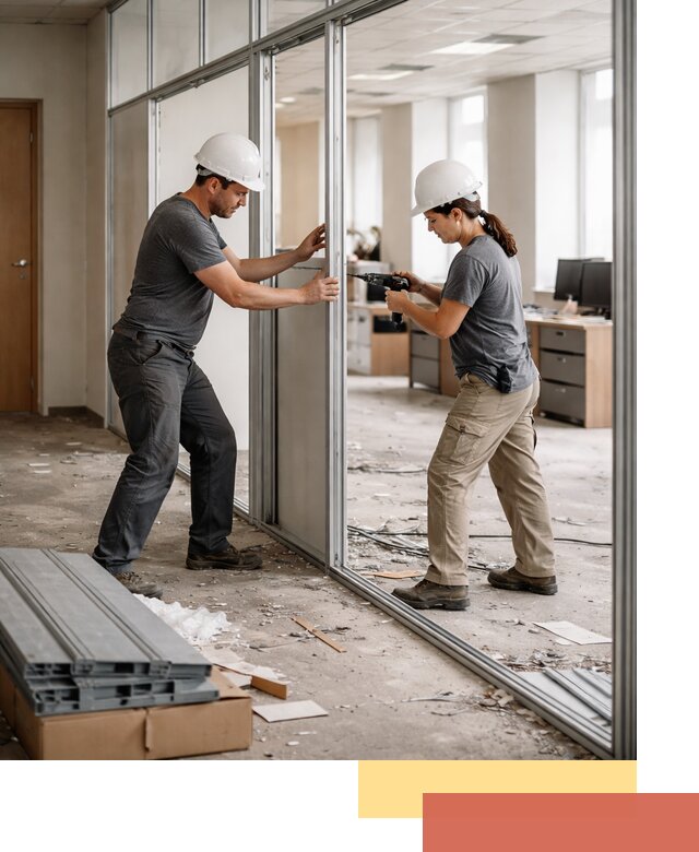 Демонтаж алюминиевых перегородок в Кольчугино быстро и аккуратно