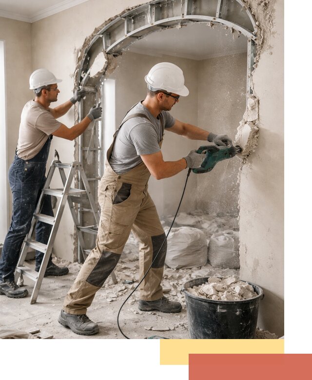 Демонтаж гипсокартонной арки в Кольчугино быстро и аккуратно