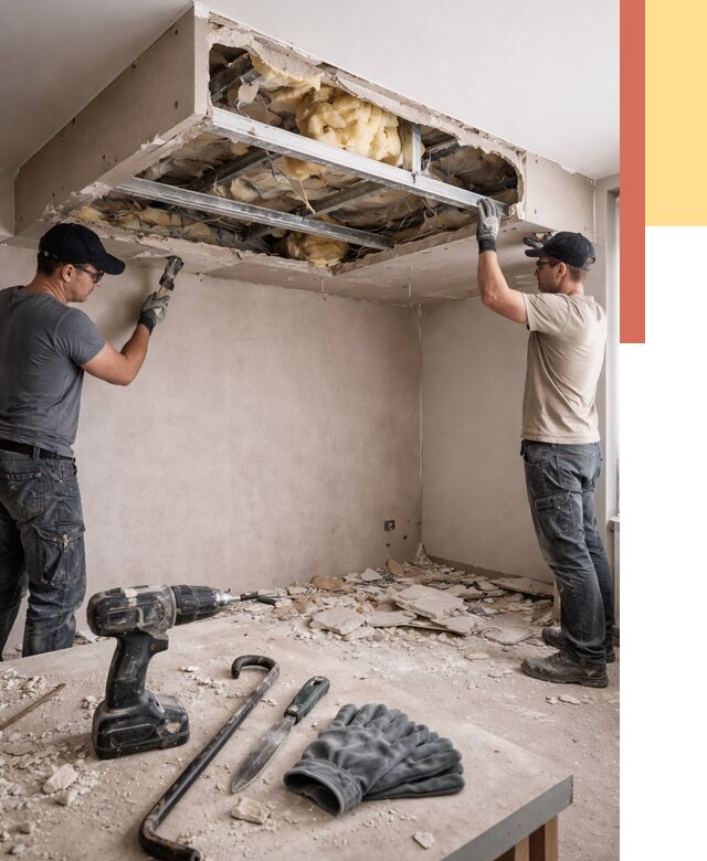 Демонтаж короба из гипсокартона в Кольчугино от 1546 руб. — быстро и недорого | ОТДЕЛОЧНИК-Кль