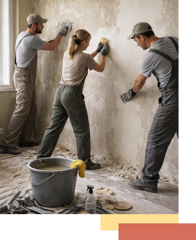 Очистка стен от клея и грунтовки в Кольчугино качественно и быстро