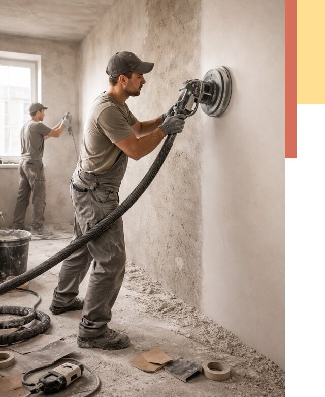 Шлифовка стен в Кольчугино от 1221 руб/м2 — быстро и недорого | ОТДЕЛОЧНИК-Кль