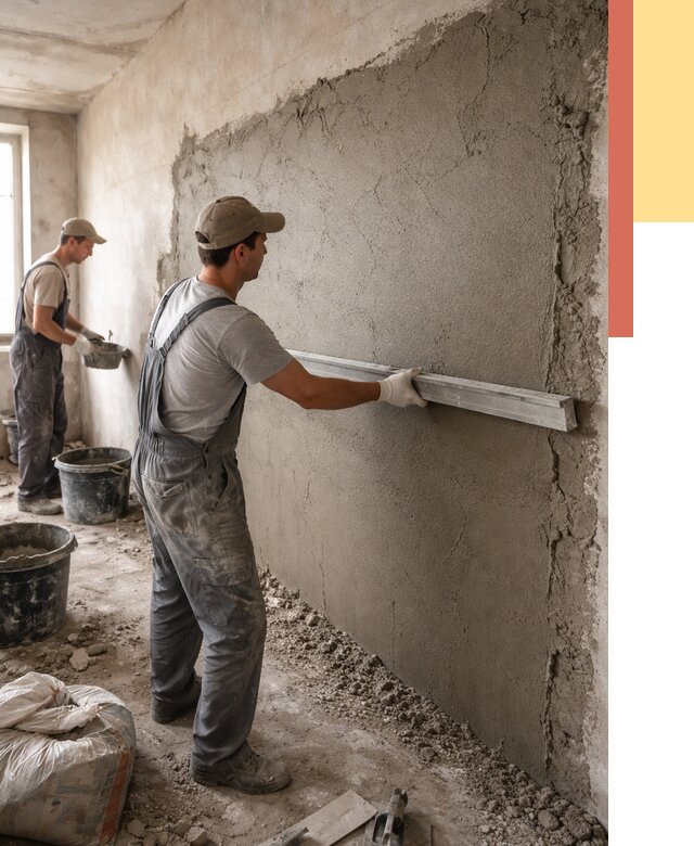 Цементная штукатурка стен в Кольчугино от 4577 руб/м2 — быстро и недорого | ОТДЕЛОЧНИК-Кль