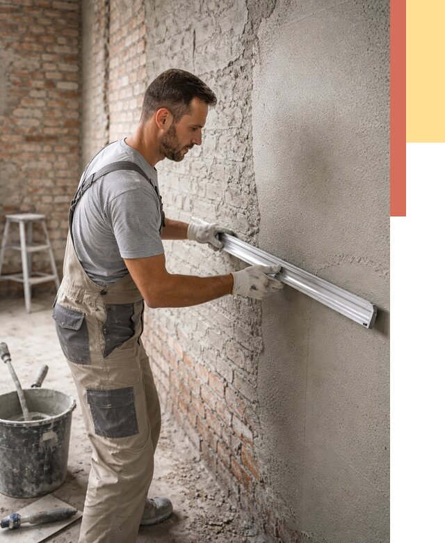 Штукатурка кирпичных стен в Кольчугино от 4577 руб/м2 — быстро и недорого | ОТДЕЛОЧНИК-Кль