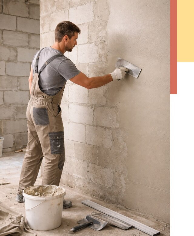 Штукатурка стен из газобетона в Кольчугино от 2136 руб./м2 — быстро и недорого | ОТДЕЛОЧНИК-Кль