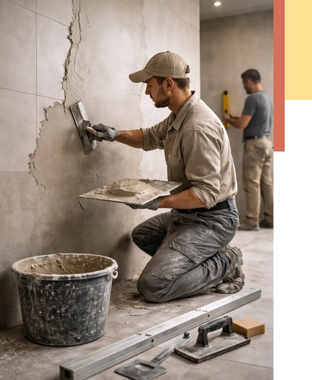 Штукатурка стен в ванной в Кольчугино от 4577 руб./м² — выравнивание под ключ | ОТДЕЛОЧНИК-Кль