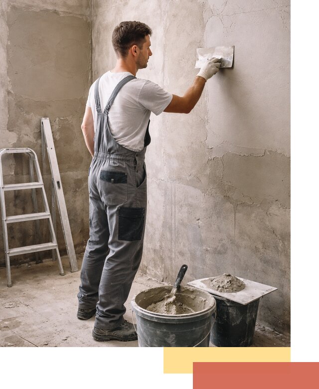 Штукатурка стен в ванной под ключ в Кольчугино