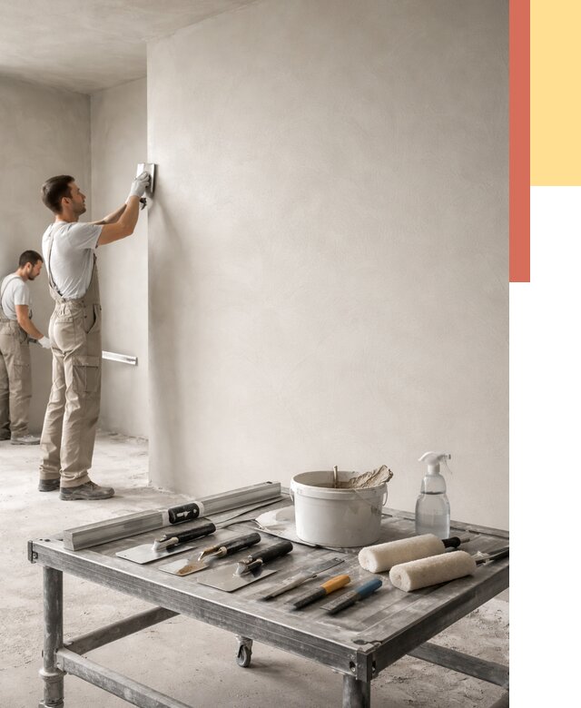 Штукатурка стен под покраску в Кольчугино от 4577 руб./м² — качественно и недорого | ОТДЕЛОЧНИК-Кль