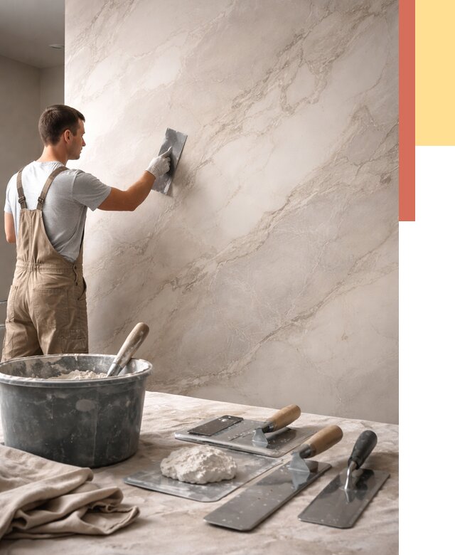 Декоративная штукатурка под мрамор в Кольчугино от 2848 руб./м² — быстро и недорого | ОТДЕЛОЧНИК-Кль