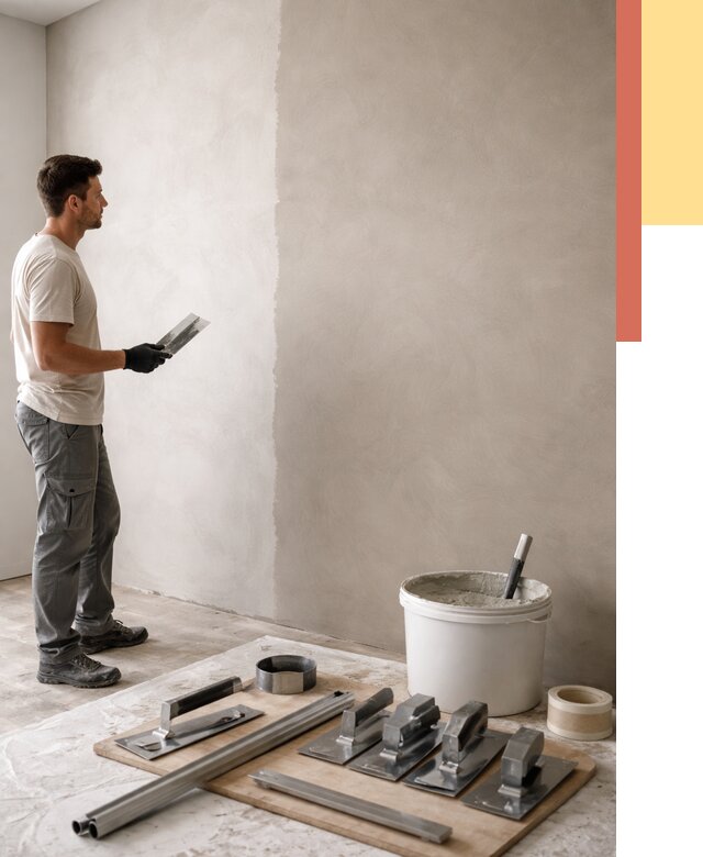 Нанесение микроцемента на стены в Кольчугино от 3255 руб./м2 под ключ | ОТДЕЛОЧНИК-Кль