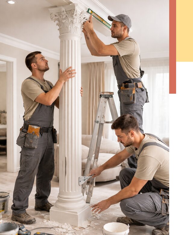 Установка декоративных колонн в Кольчугино от 12205 руб. под ключ | ОТДЕЛОЧНИК-Кль