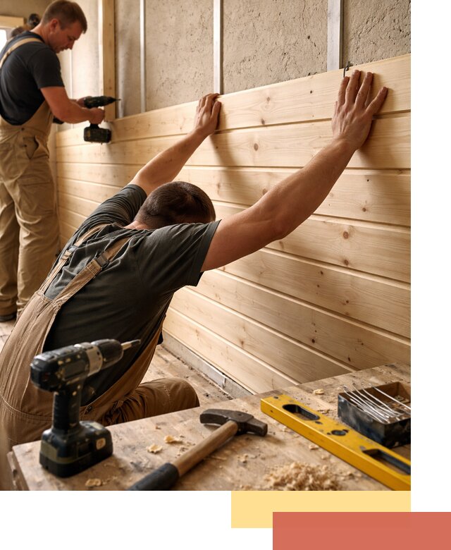 Монтаж деревянной вагонки на стены в Кольчугино быстро и качественно