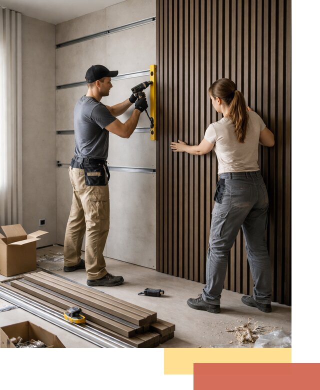 Монтаж реечных панелей на стены в Кольчугино