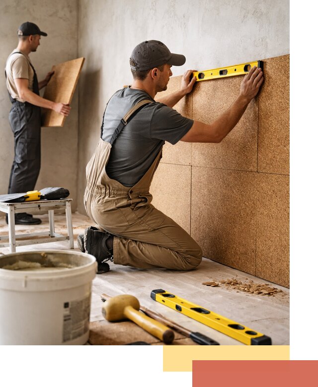 Монтаж пробковых панелей на стены в Кольчугино быстро и качественно