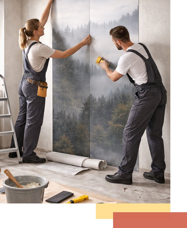 Поклейка фотообоев профессионально в Кольчугино под ключ