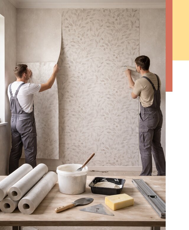 Поклейка обоев с подбором рисунка в Кольчугино от 3560 руб. | ОТДЕЛОЧНИК-Кль - быстро и недорого