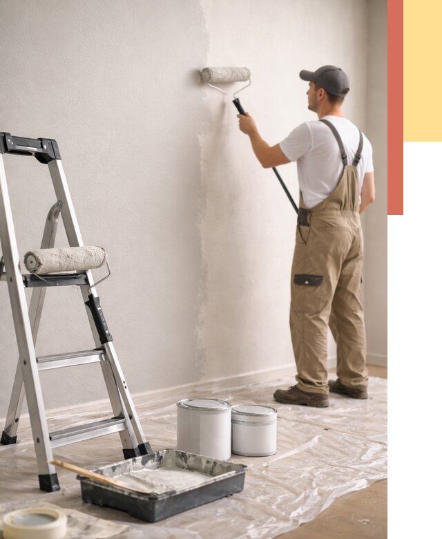 Покраска стен латексной краской в Кольчугино от 4577 руб. за м2 | ОТДЕЛОЧНИК-Кль