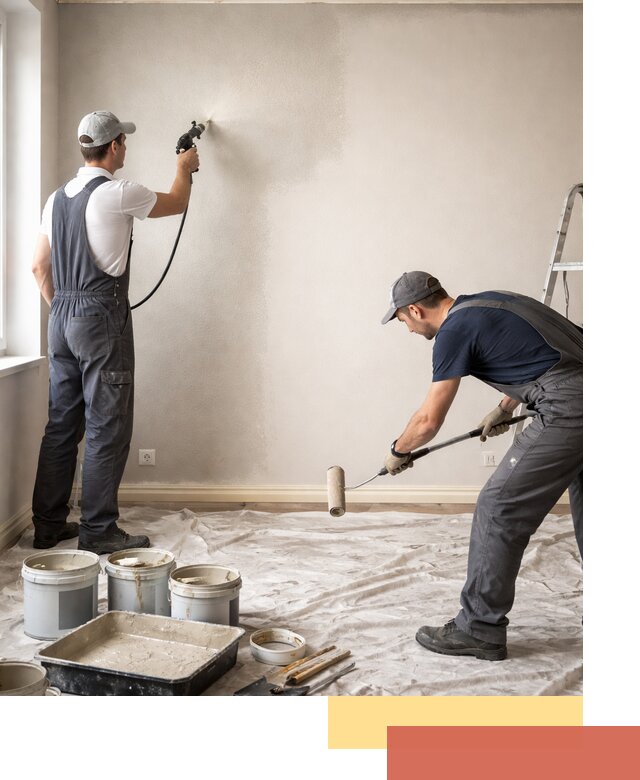 Покраска стен моющейся краской и защита поверхностей в Кольчугино