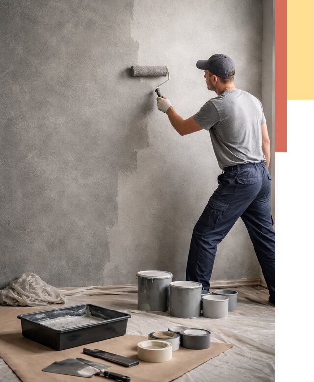 Покраска стен под бетон в Кольчугино от 661 руб. за м2 — быстро и недорого | ОТДЕЛОЧНИК-Кль