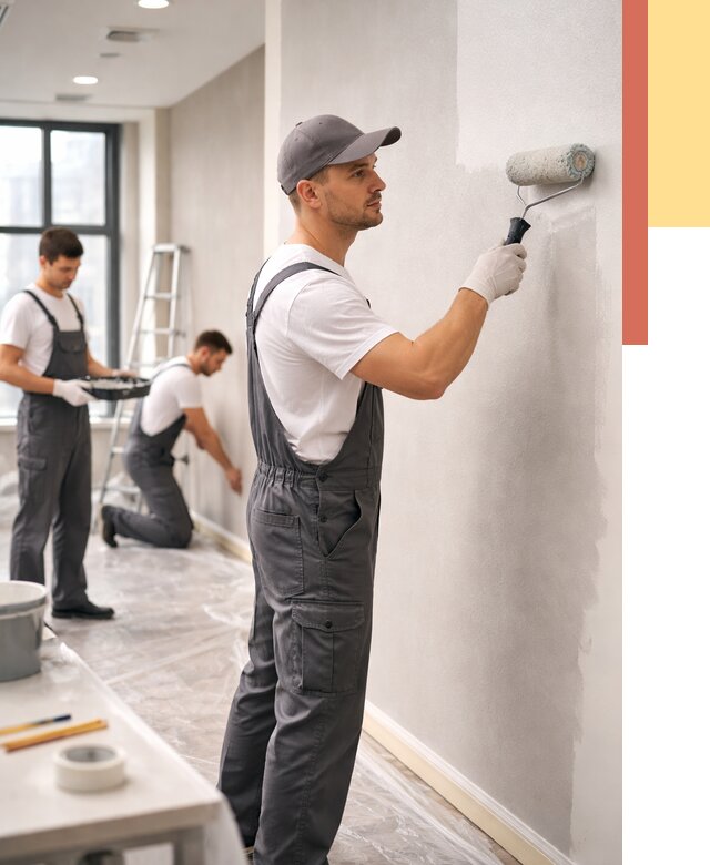 Покраска стен в офисе в Кольчугино от 8645 руб. — быстро и недорого | ОТДЕЛОЧНИК-Кль