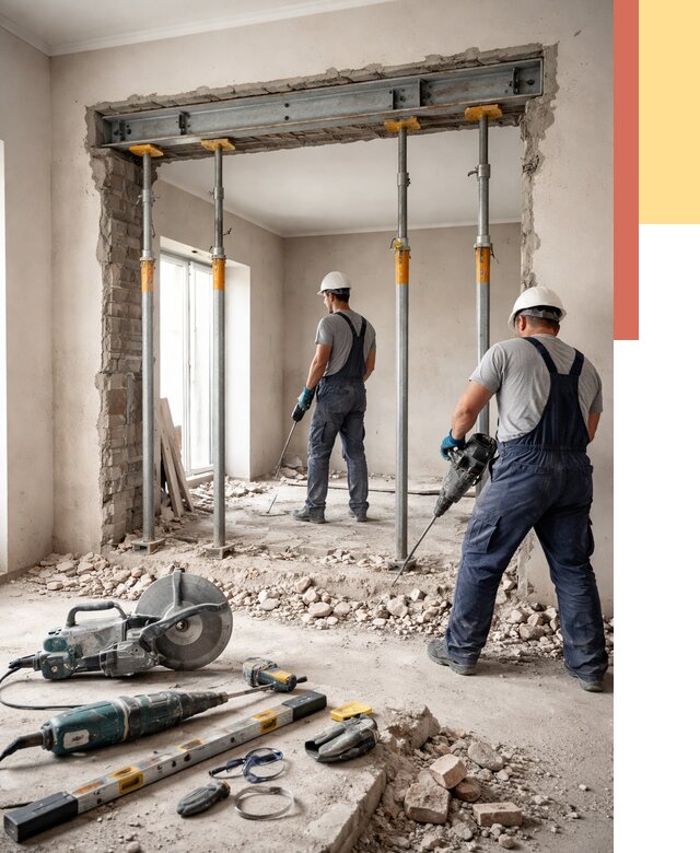 Прорезка проема в стене в Кольчугино от 4577 руб. — быстро и недорого | ОТДЕЛОЧНИК-Кль