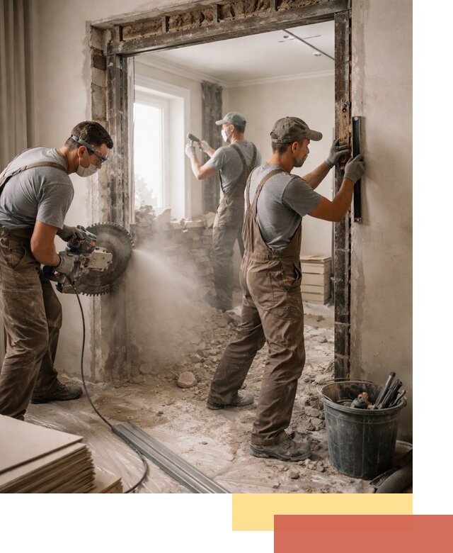 Расширение дверного проема под установку новой двери в Кольчугино