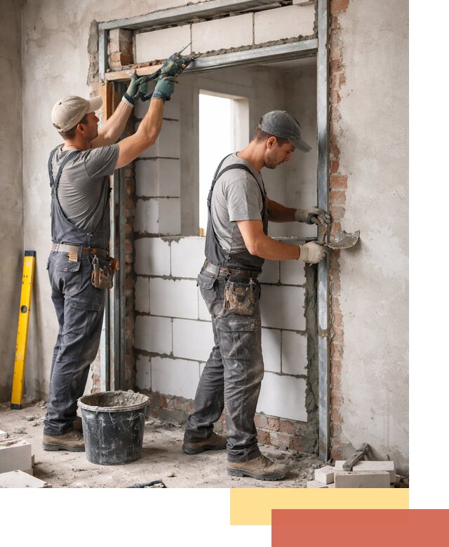 Закладка дверного проема под ключ в Кольчугино: демонтаж, монтаж, отделка