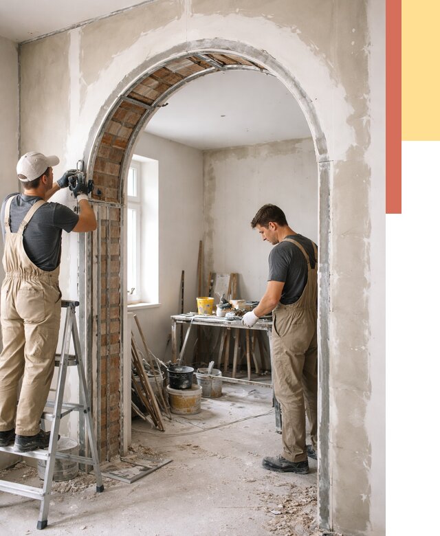 Устройство арочного проема в Кольчугино от 9662 руб. под ключ — быстро и недорого | ОТДЕЛОЧНИК-Кль