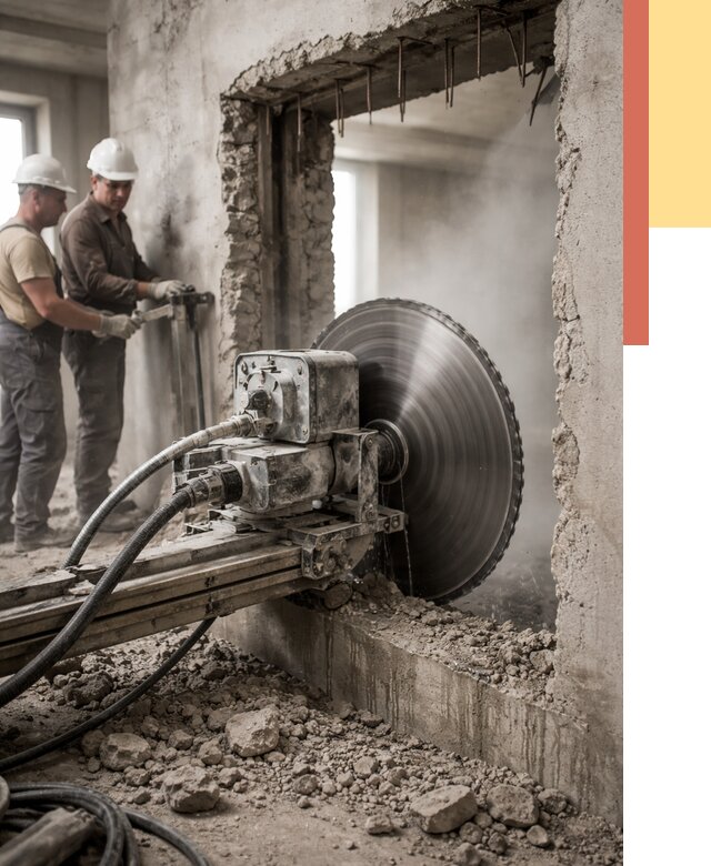 Алмазная резка проемов в Кольчугино от 4577 руб. быстро и недорого | ОТДЕЛОЧНИК-Кль