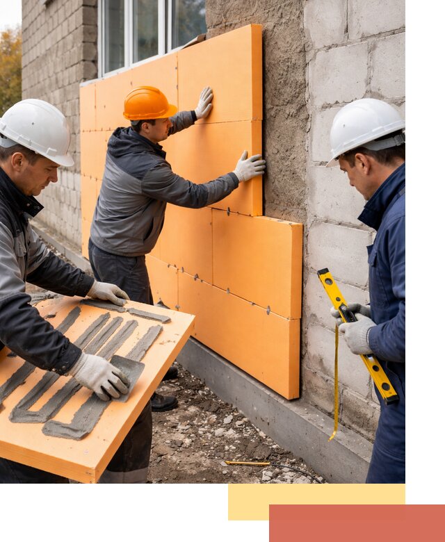 Утепление фасада пеноплексом под ключ в Кольчугино