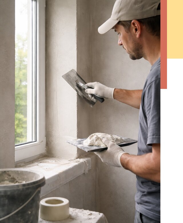 Штукатурка откосов в Кольчугино от 4577 руб/м² — услуги и выравнивание под ключ | ОТДЕЛОЧНИК-Кль