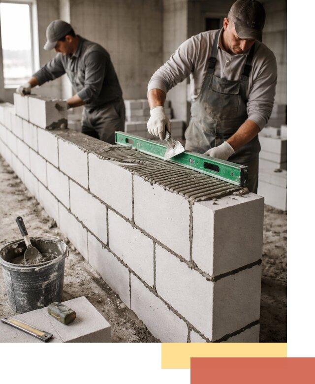 Кладка перегородок из газобетона в Кольчугино быстро и качественно