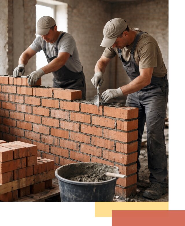 Кладка кирпичных перегородок под ключ в Кольчугино