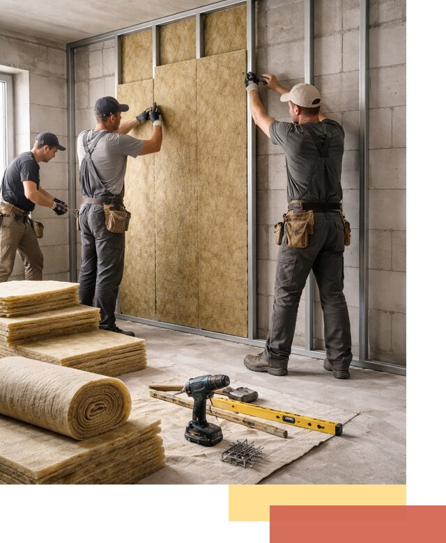 Шумоизоляция перегородок из блоков в Кольчугино — монтаж и защита шумоизоляцией