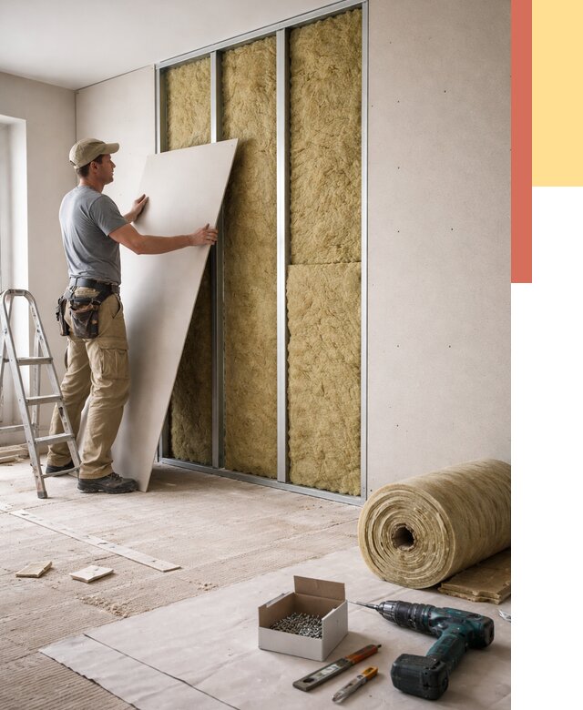 Перегородка из гипсокартона с шумоизоляцией в Кольчугино от 3173 руб. | ОТДЕЛОЧНИК-Кль