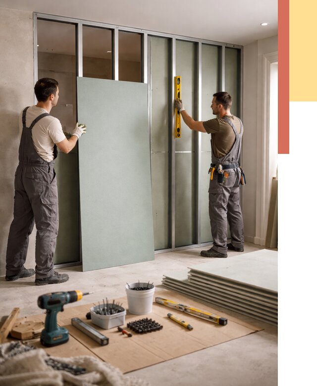 Перегородка из влагостойкого гипсокартона в Кольчугино от 4882 руб. — монтаж под ключ | ОТДЕЛОЧНИК-Кль