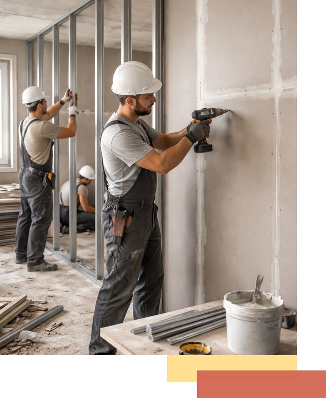 Перегородки из огнестойкого гипсокартона в Кольчугино под ключ