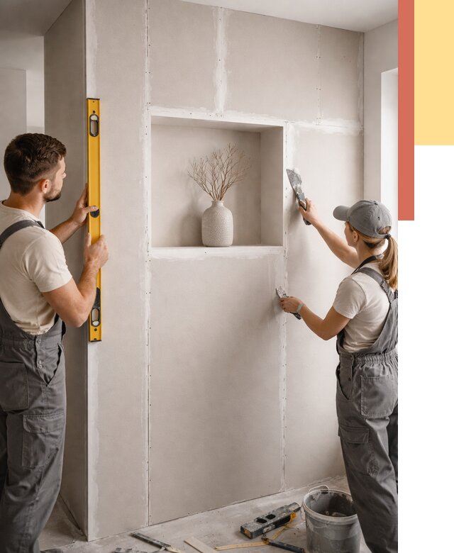 Перегородка из гипсокартона с нишей в Кольчугино от 3306 руб. под ключ | ОТДЕЛОЧНИК-Кль