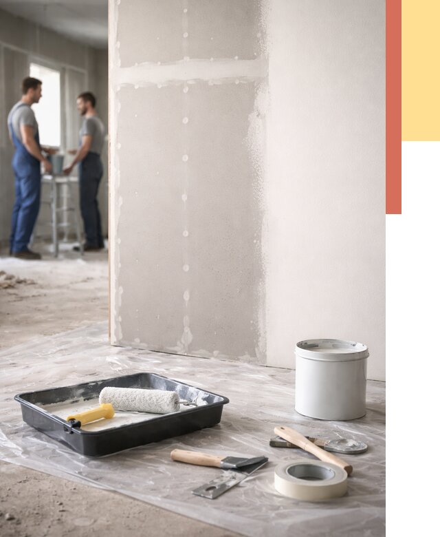 Покраска перегородок из гипсокартона в Кольчугино от 4577 руб. под ключ | ОТДЕЛОЧНИК-Кль