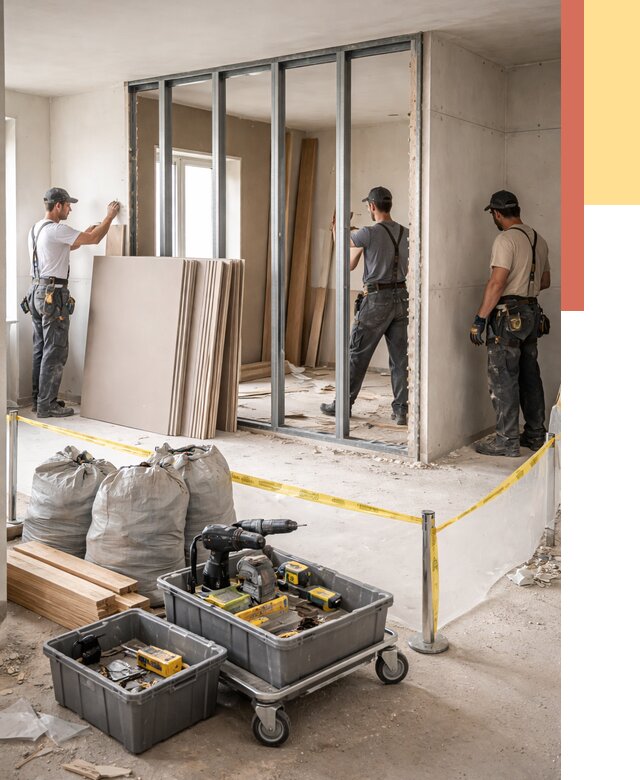 Перенос гипсокартонной перегородки в Кольчугино под ключ от 4577 руб. | Демонтаж и монтаж – ОТДЕЛОЧНИК-Кль