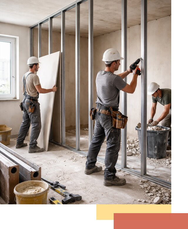 Перенос гипсокартонной перегородки в Кольчугино профессионально и быстро