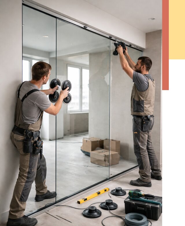 Монтаж стеклянных перегородок в Кольчугино от 6611 руб. | ОТДЕЛОЧНИК-Кль