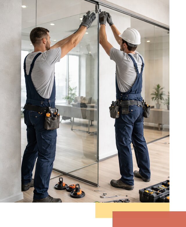 Безрамные стеклянные перегородки под ключ в Кольчугино