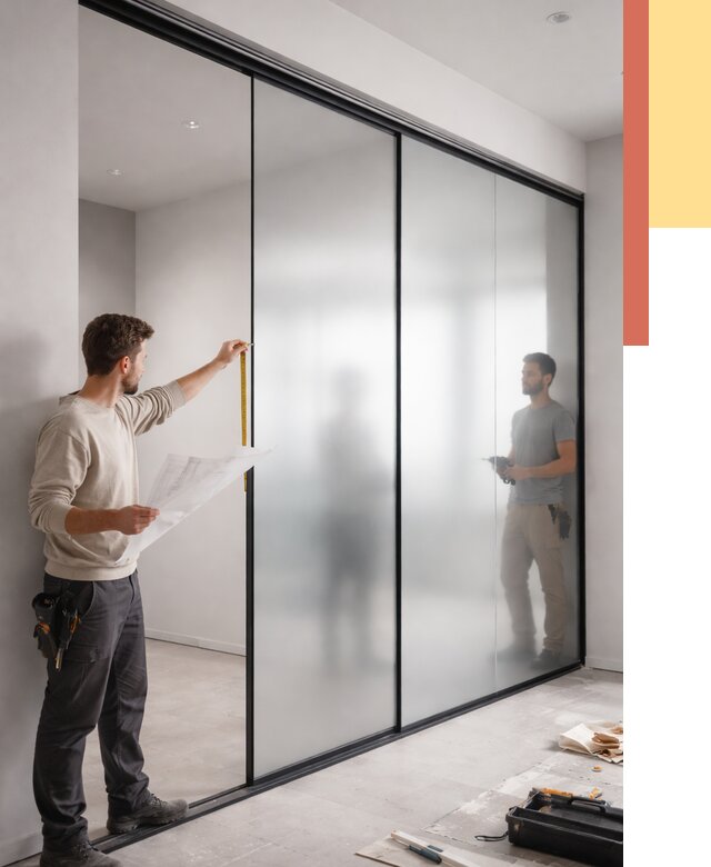 Матовые стеклянные перегородки в Кольчугино от 8645 руб. — монтаж и установка | ОТДЕЛОЧНИК-Кль